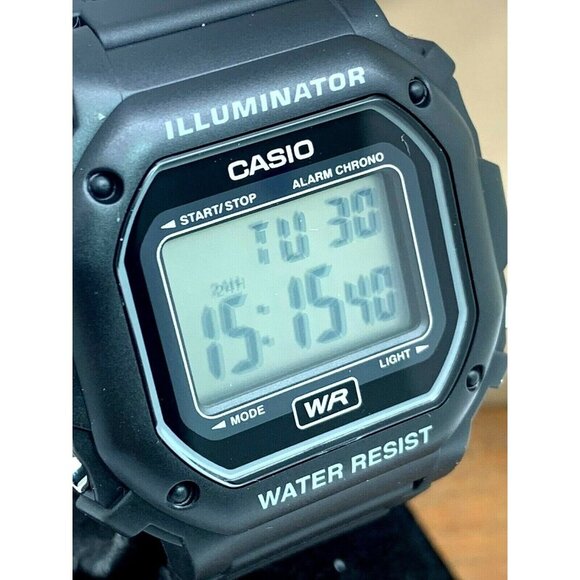 Casio Men's Watch F108WH-1A Illuminator Quartz Digital Black Resin Sport 3224 - Picture 12 of 13